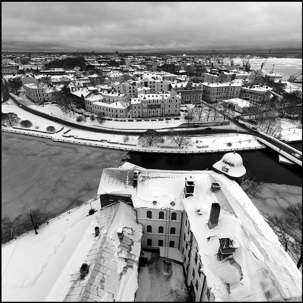 Фото жизнь - Dreval Aleksandra - Ч/б - Выборг.Вид сверху.Зима.