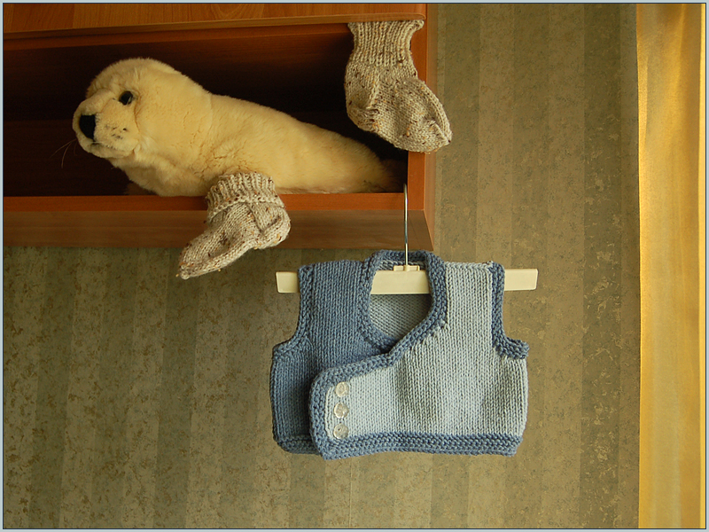 Фото жизнь (light) - Katrusya - Моё вязание. Мy knitting - Жилет в джинсовых тонах на младенца. Рост 60-70 см. Хлопок+Акрил. 2007 год