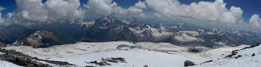 Панорама Кавказа с Эльбруса