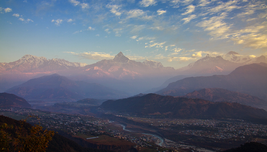 Фото жизнь (light) - Slavado   - Непал - Рассвет с видом на Покхару и Гималаи