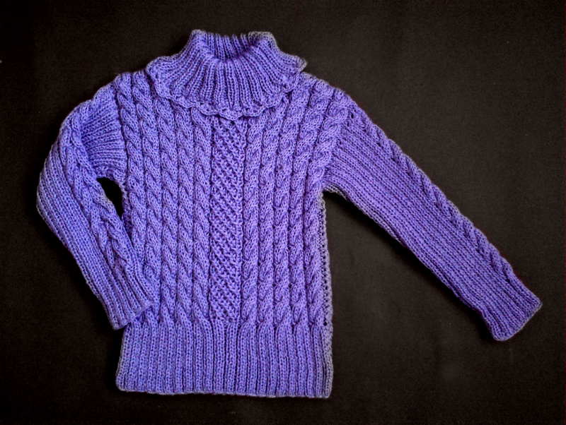 Фото жизнь (light) - Katrusya - Моё вязание. Мy knitting - Сиреневый свитер с косами, рост 116 см, 100% шерсть, 04.2013
