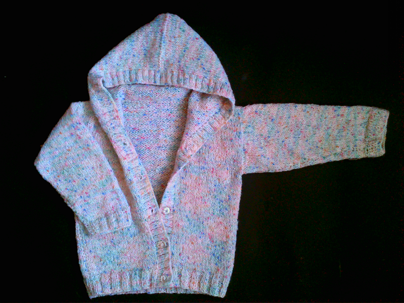 Фото жизнь (light) - Katrusya - Моё вязание. Мy knitting - Пестрая кофточка с капюшоном, рост 90 см, 2-3 года, акрил, 2005 (?) год