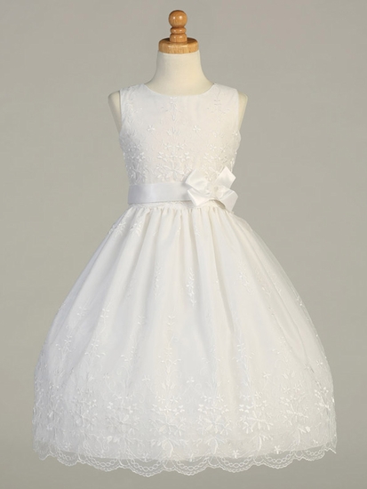 Фото жизнь - Jane Smith - корневой каталог - White Embroidered Organza Communion Dress with Ribbon