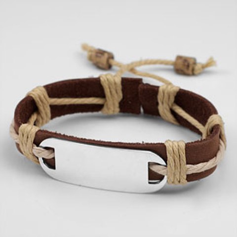 Фото жизнь (light) - Chris Smith - корневой каталог - Brown Leather & Uncolored Hemp ID Bracelet
