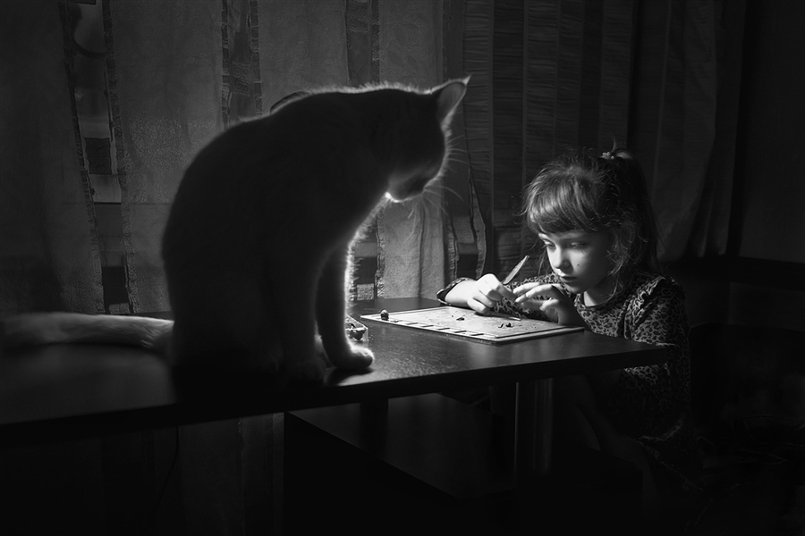 Кот и девочка
