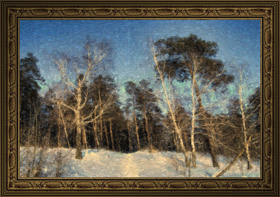 Фото жизнь - Papumem - корневой каталог - Зимний лес на закате. Оргалит (изнанка), масло