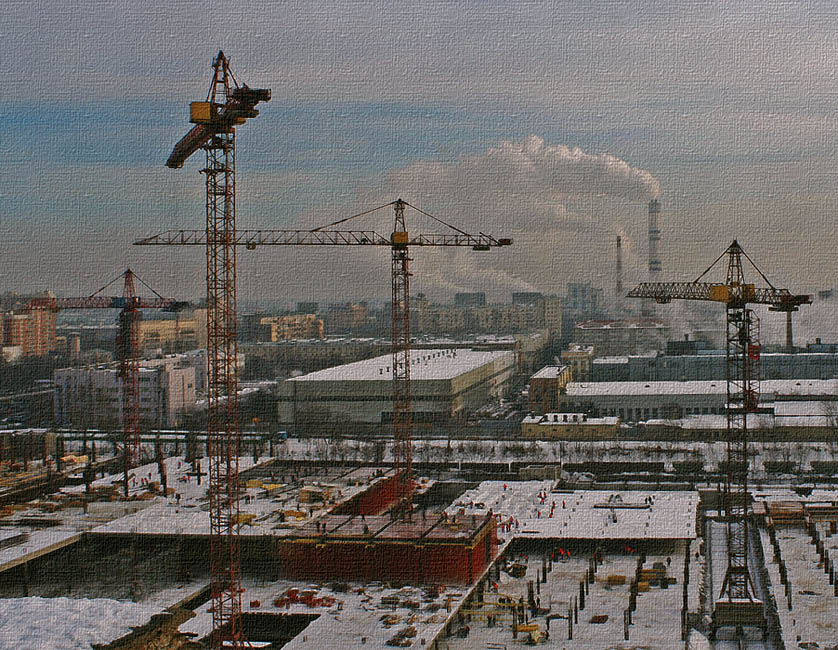 Фото жизнь - KonradKarlovich - Город - стройка / холст/