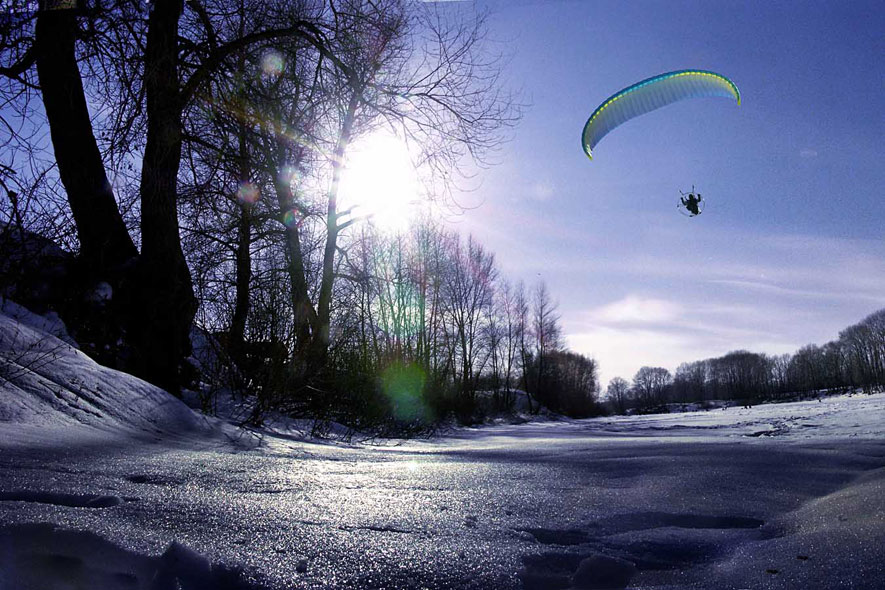 полет зимой