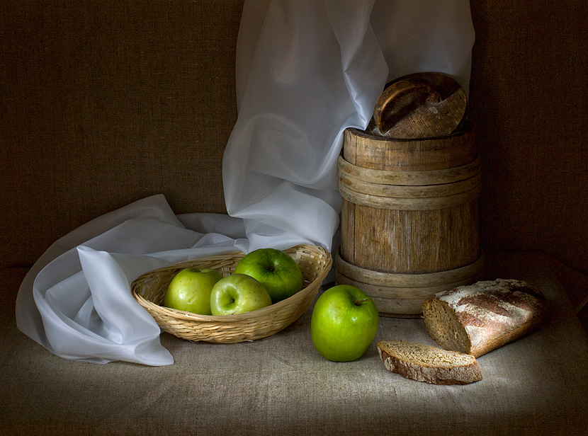 Фото жизнь (light) - Aushra - тихая жизнь (натюрморт) - этюд с зелеными яблоками