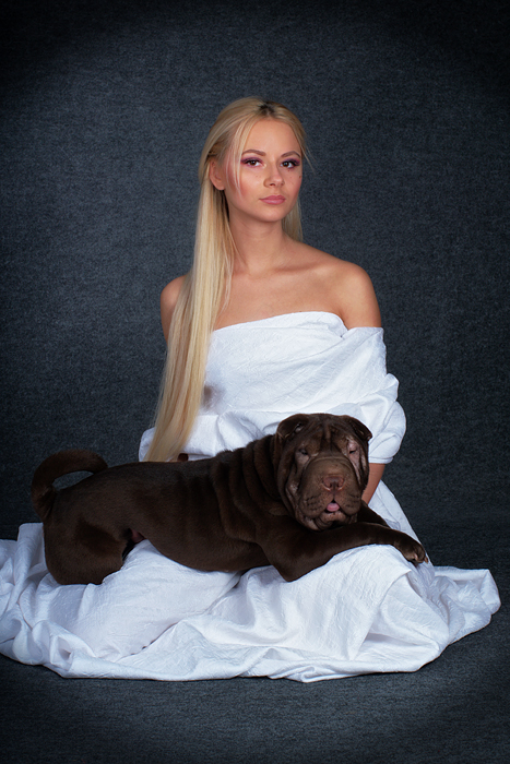 Фото жизнь (light) - igor_yakubenko - студия - портрет девушки с собачкой