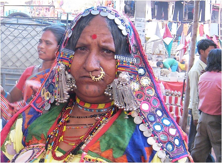 Портрет  старой индианки на  блошином рынке...