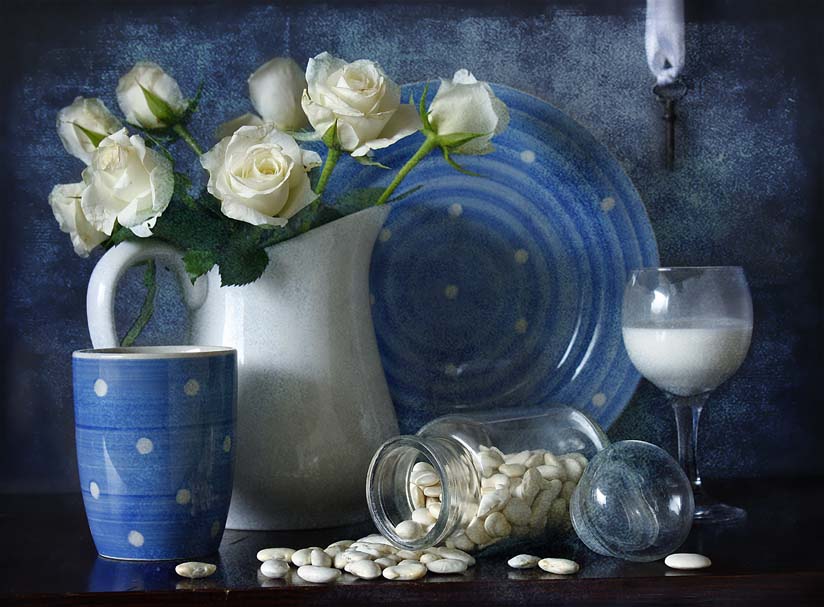 Фото жизнь - inna korobova - корневой каталог - белая фасоль и розы 