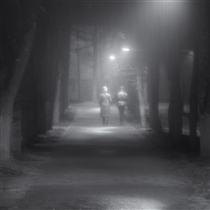 Парк. Фонари. И мокрый снег...