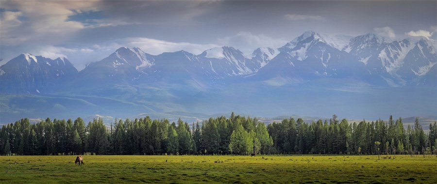 Алтай панорама с верхушки горы чугунка