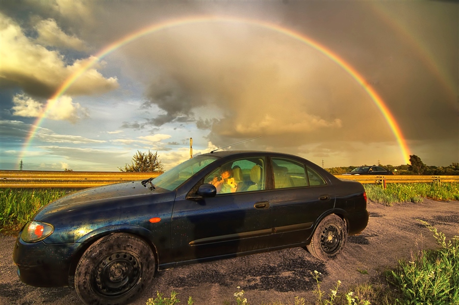 Subaru Baja. Радуга. Двойная Радуга. Двойная Радуга в Новосибирске.