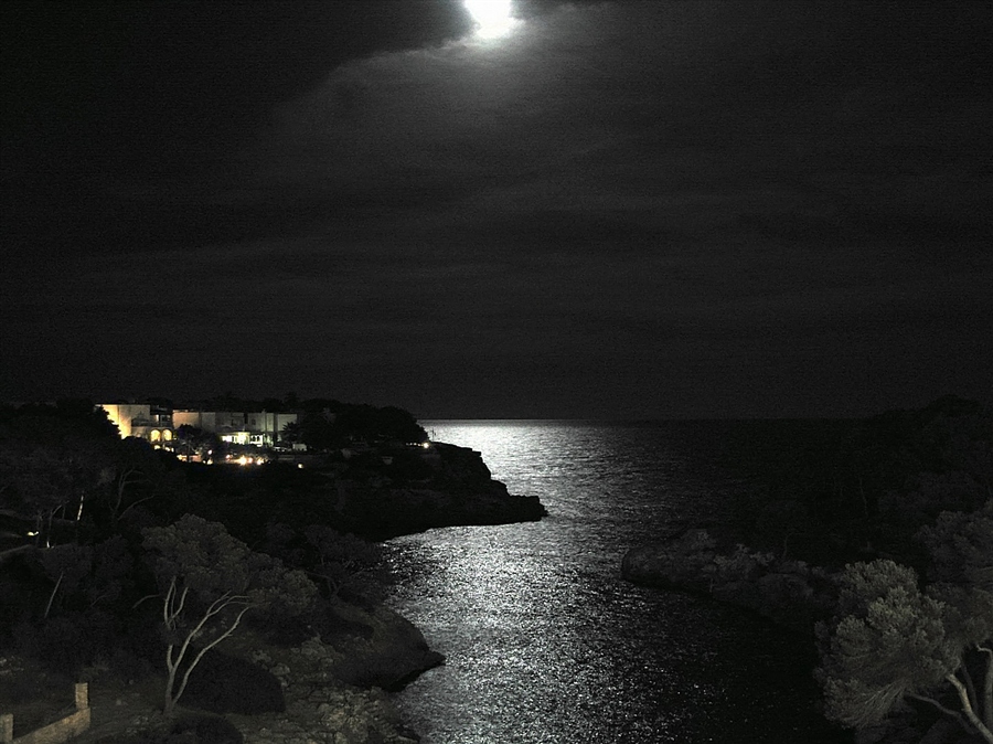 Читать ночь у берега 84. Ночь в море. Берег моря ночью. Черное море ночью. Море ночью фото.
